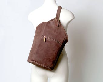 Coach Vintage Sonoma Backpack Sling Flatpack Brown Nubuc Leather Bag