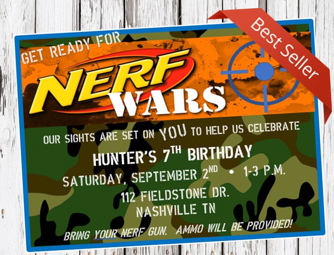 Nerf Party Invitations 5
