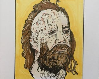 The Hound, (Sandor Clegane) Original pen drawing A4, GAME OF THRONES