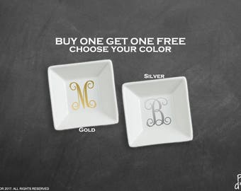 Monogram Ring Dish, Monogram jewelry dish, Personalized ring dish, Monogrammed ring dish, Monogram ring holder, Buy One Get One Free (RD002)