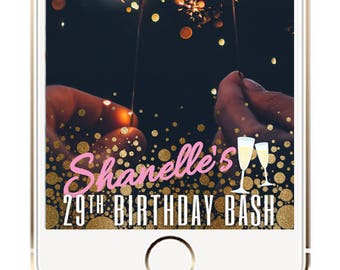Happy Birthday Snapchat Geofilter, Birthday Party Geofilter, Party Geofilter, Birthday Filter, Gold Birthday Geofilter, Silver Geofilter