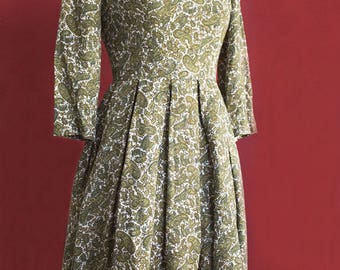 50's cachemire pattern dress handmade