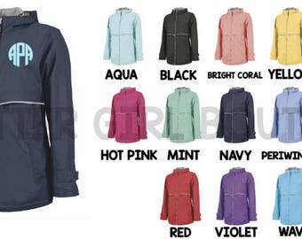 Charles River Rain Jacket | Full Zip Charles River Rain Jacket | Personalized Rain Jacket | Monogram Rain Jacket