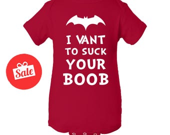 I Vant to Suck Your Boob Halloween Baby Onesie. Baby Announcement. Baby Shower Gifts. Halloween Onesie.