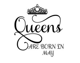 Queens are Born in May SVG Crown