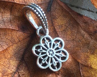 Pandora Charm Sterling Silver Floral Daisy Lace Dangle Charm #791835