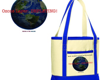 Reusable totes for environmental sustainability with pro-environment message