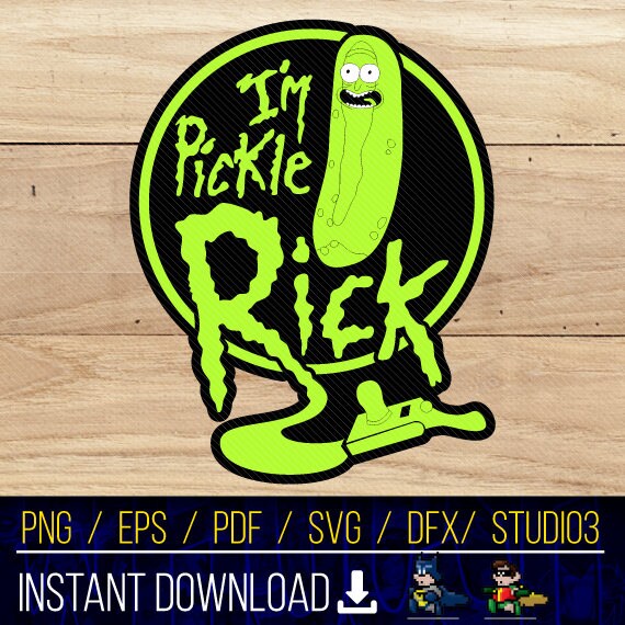 Download Pickle Rick Vector SVG PNG DFX Silhouette Studio Cricut