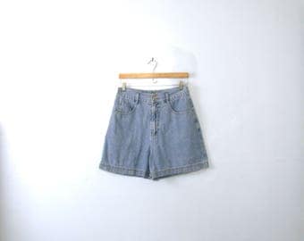 Vintage 90's high waisted shorts, light denim shorts, size 10 / 8