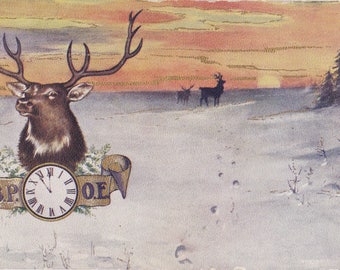 Benevolent and Protective Order of the Elks- 1900s Antique Postcard- 11 O'clock Hour of Reflection- BPOE Fraternal Memorial- Paper Ephemera
