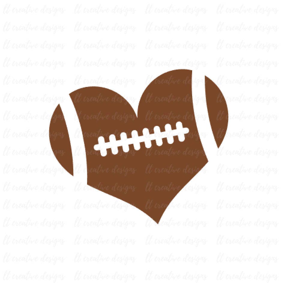 Download Football Heart Football Love SVG Football SVG Football Cut