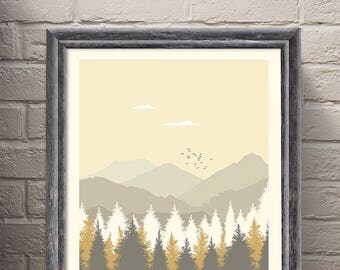 Parks & Recreation - Pawnee National Park Art Poster Print Minimalist Poster -Tv Print, Film Poster Art Print Home Decor Wall Art