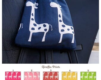 Custom Stirrup Covers Giraffes Reversible Fleece and Flannel - Cozies // Bags // Many Colors - MADE TO ORDER