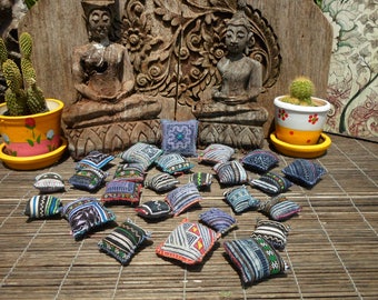 25 Textile Pockets HandMade with Upcycled Hmong Hilltribe Embroidery