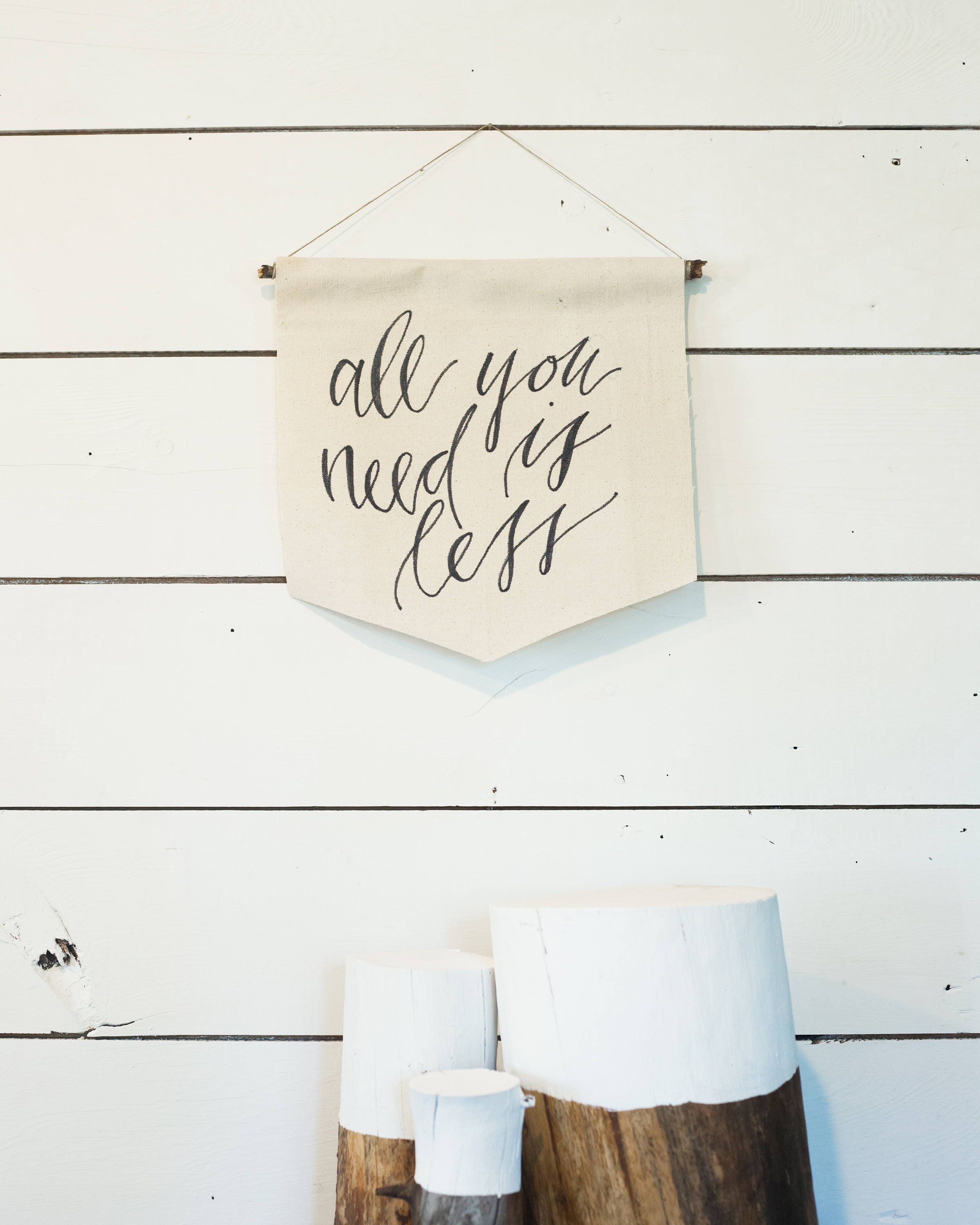 All You Need Is Less canvas banner wall pendant
