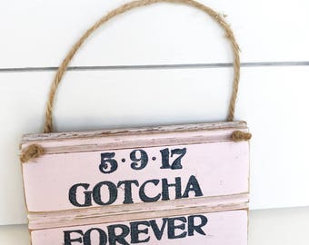 Adoption Sign - Adoption Gift - Gotcha Day Gift - little girl pink