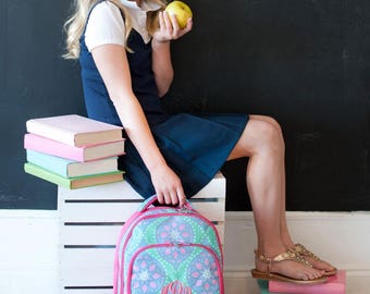 Girls Monogrammed Backpack, Bookbag, Personalized Backpack, Monogrammed Gifts, Back to School, Preppy Backpack, School Supplies
