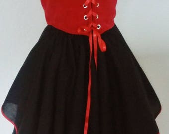 Black and Red Triple Petal Skirt