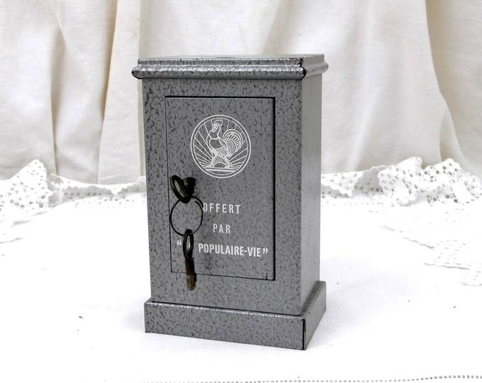 Vintage Working French Replica Metal Safe " Coffre Fort" Money Box / Still Bank with Original Key, Coffer, Vintage Piggy Bank, Home Decor