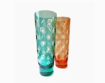 Vtg. Lead crystal glasses - hand-cutting crystal