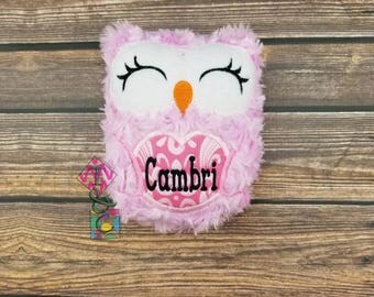Personalized Owl Stuffed Animal - Baby Gift - Personalized Owl - Owl with Name - Soft Owl - Plush Owl - Pink Owl - Stuffie - Baby Shower