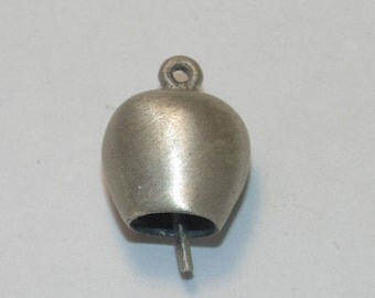 Sterling Silver 925 Brand New Hand Made Artisan Moveable Super Cute Bell Cowbell Dangle Charm Small Drop Pendant Jewelry Jewellery For Her