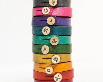 Leather Bracelet, Gift for Her, Leather Jewelry, Boho Bracelet, Boho Jewelry, Anniversary Gift, Leather Cuff, Leather Bracelets, b254b