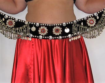 Tribal belt,Belly dance,Belly dance belt,Tribal belly dance,ATS Tribal Fusion belt, Shell belt, Tribal chain belt, Tribal kuchi belt
