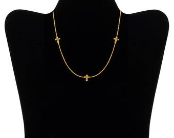 Skosh Tiny Sideways Cross, Gold 55-973-56