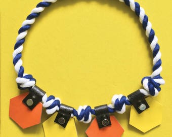 Hexagon Leather Rope Necklace