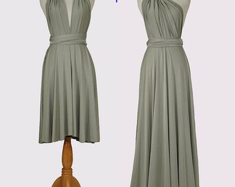 Light Grey Infinity Dress Convertible Formal,wrap dress ,bridesmaid dress,party dress Evening dress C51#B51#