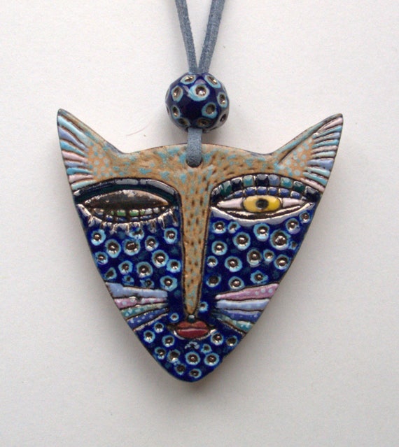 Ceramic jewelry artistic jewelry handpainted majolica