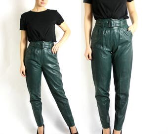 olive green leather pants