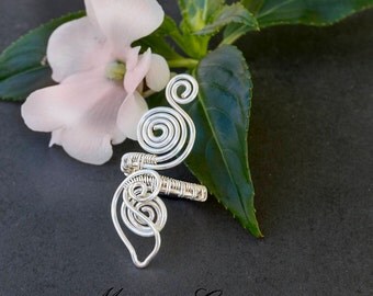 Silver Wire ring-wire wrapped ring handmade,Adjustable ring-silver ring-wire wrapped spiral ring-