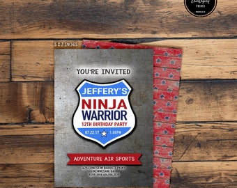 American Ninja Warrior Birthday Invitation (Digital File or Prints with Envelopes) (FREE Shipping) (ALL Wording can be changed)