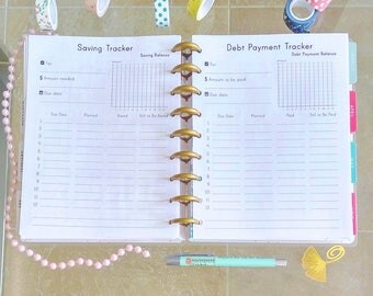 Happy Planner Debt Snowball Saving Tracker Debt Payment Tracker Inserts Money Goals Financial Printable PDF Made To Fit Erin Condren Planner