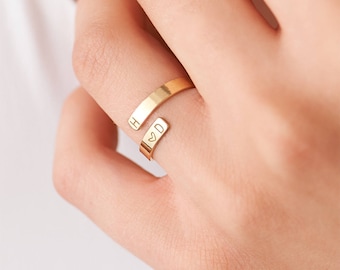Personalized Name Ring • Custom Name • Custom Initial Ring • Kids Name • Gold Letter Ring • Wrap Ring • Gift for Her • Mom Ring