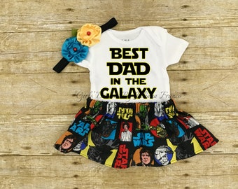 Fathers Day Onesie, Baby Girl Onesie, First Fathers Day Onesie, Star Wars Onesie, Star Wars outfit, First Fathers Day Onesie Set,Fathers Day