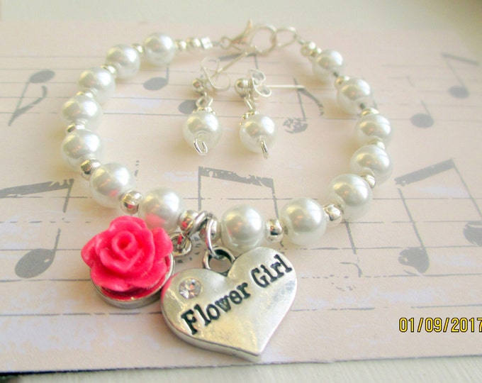 Flower girl jewelry-girls pearl bracelet-Childrens Wedding Jewelry-flower girl gift-childrens pearls-sterling silver-flower girl bracelet