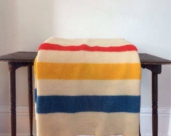 Cozy Orrlaskan Vintage Wool Striped Blanket