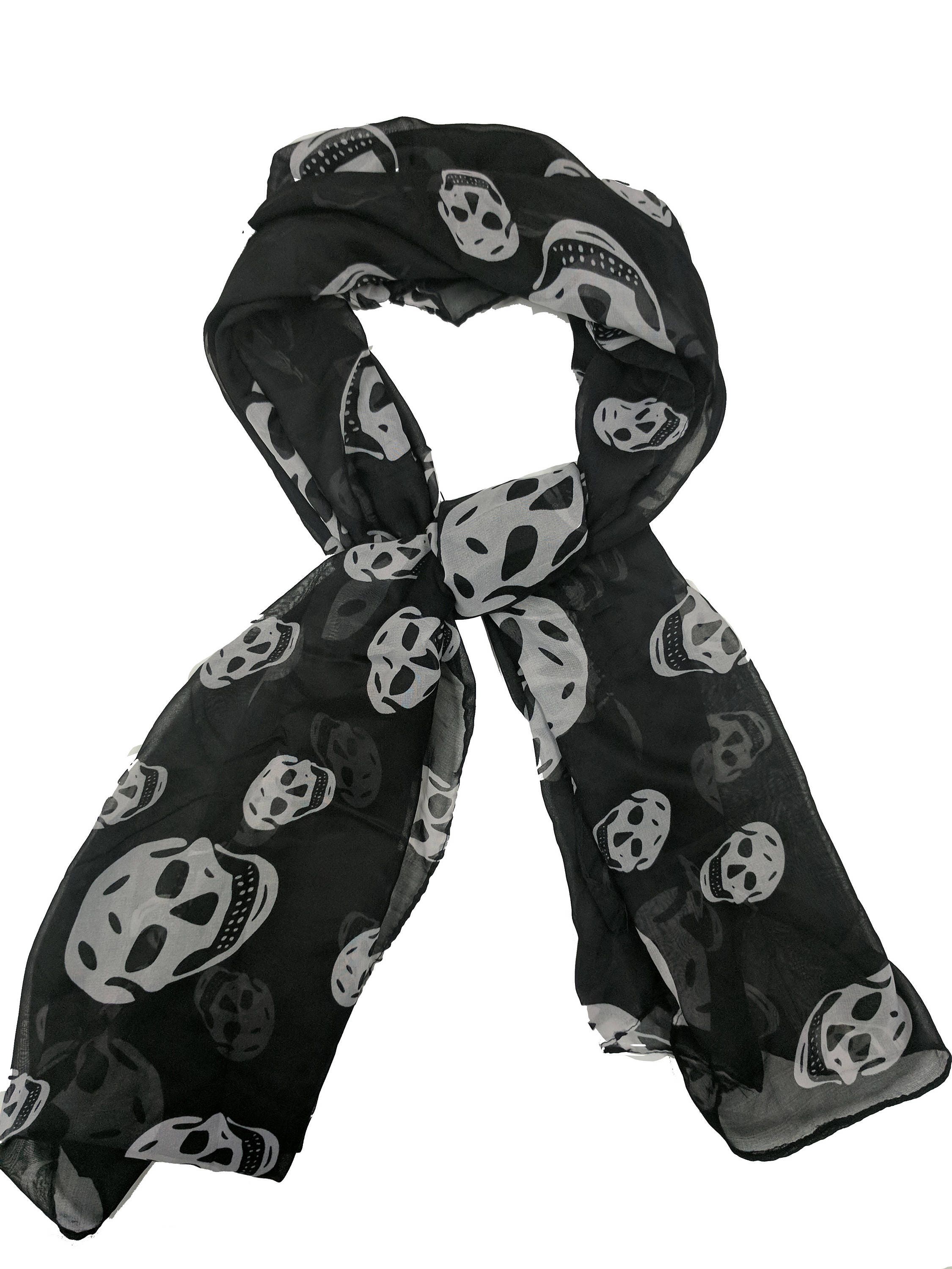 Skull chiffon light weight skull scarf skull chiffon scarf