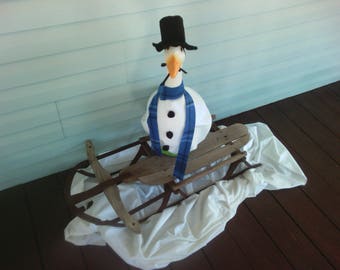 FALL SALE: Now 10.95 - Ends October 28, 2017 - Snowman Felt Goose Clothing - Black Felt Top Hat - Fleece Scarf - Plastic/Cement Lawn Goose