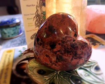 Brecciated Jasper Puffy Heart Healing Crystal, High Grade Palm Stone, Supreme Nurturer, Protection, Strength, Gemstone Heart