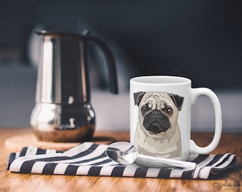 Pug Mug - Made in the USA, Pug Dog Mug, Pug Gift, Pug Christmas Gift, Pug Birthday Gift, Dog Breed Mug, Dog Lover Mug