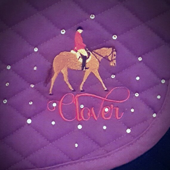 Personalized Saddle Pad w/ Embroidered English Huntseat Hunter