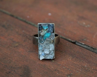 Rough gemstone ring | Etsy