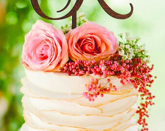Letter R Cake Topper Custom Wedding Gold Monogram Initial Letter R Cake Topper Custom Wedding Gold Monogram Initial
