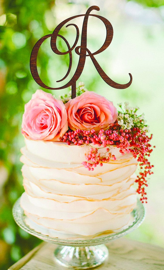 Letter R Cake Topper Custom Wedding Gold Letter R Cake Topper Custom Wedding Gold