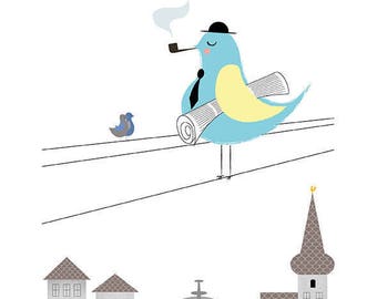 nursery decor, nursery wall art, nursery prints, nursery art, bird print, bird poster, bird illustration, bird art print, bird wall art
