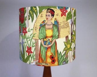 Frida Kahlo Cream Lampshade | Frida's Garden | Folklorico Lamp Shade | Handmade in Australia